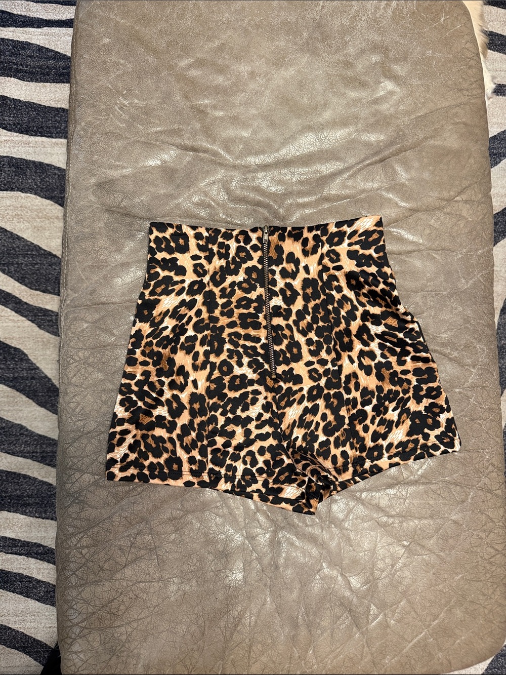 High waisted leopard print shorts